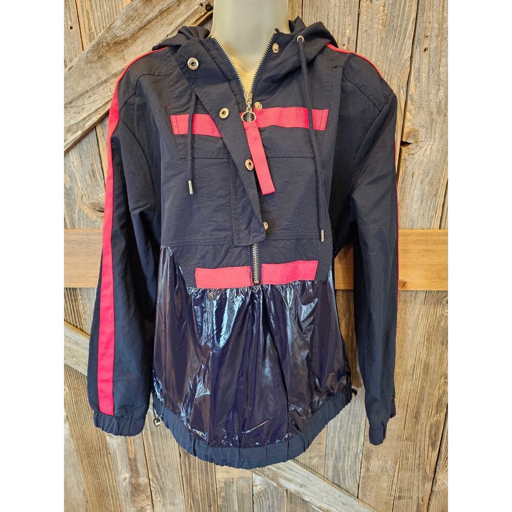 Ashley by 26 international mixed media windbreaker y2k lightweight packable L ^